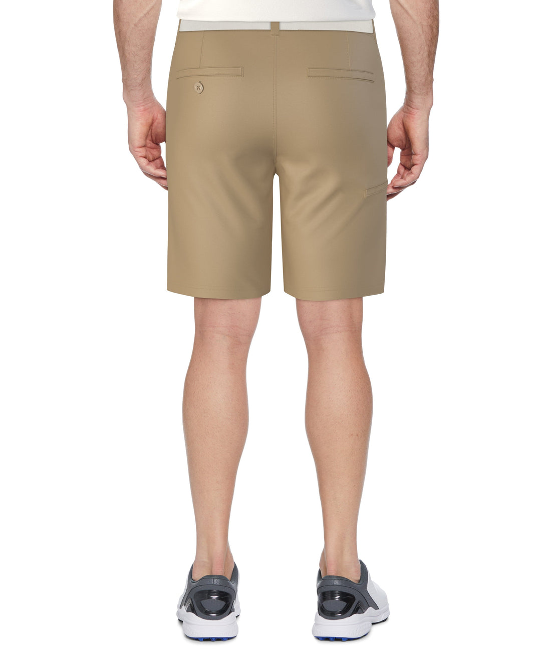 Flat Front 9" Solid Golf Short with Active Waistband (Chinchilla) 