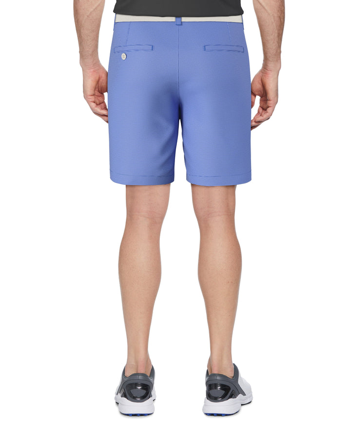Men's Flat Front Active Waistband Horizontal Golf Print Short (Princess Blue) 