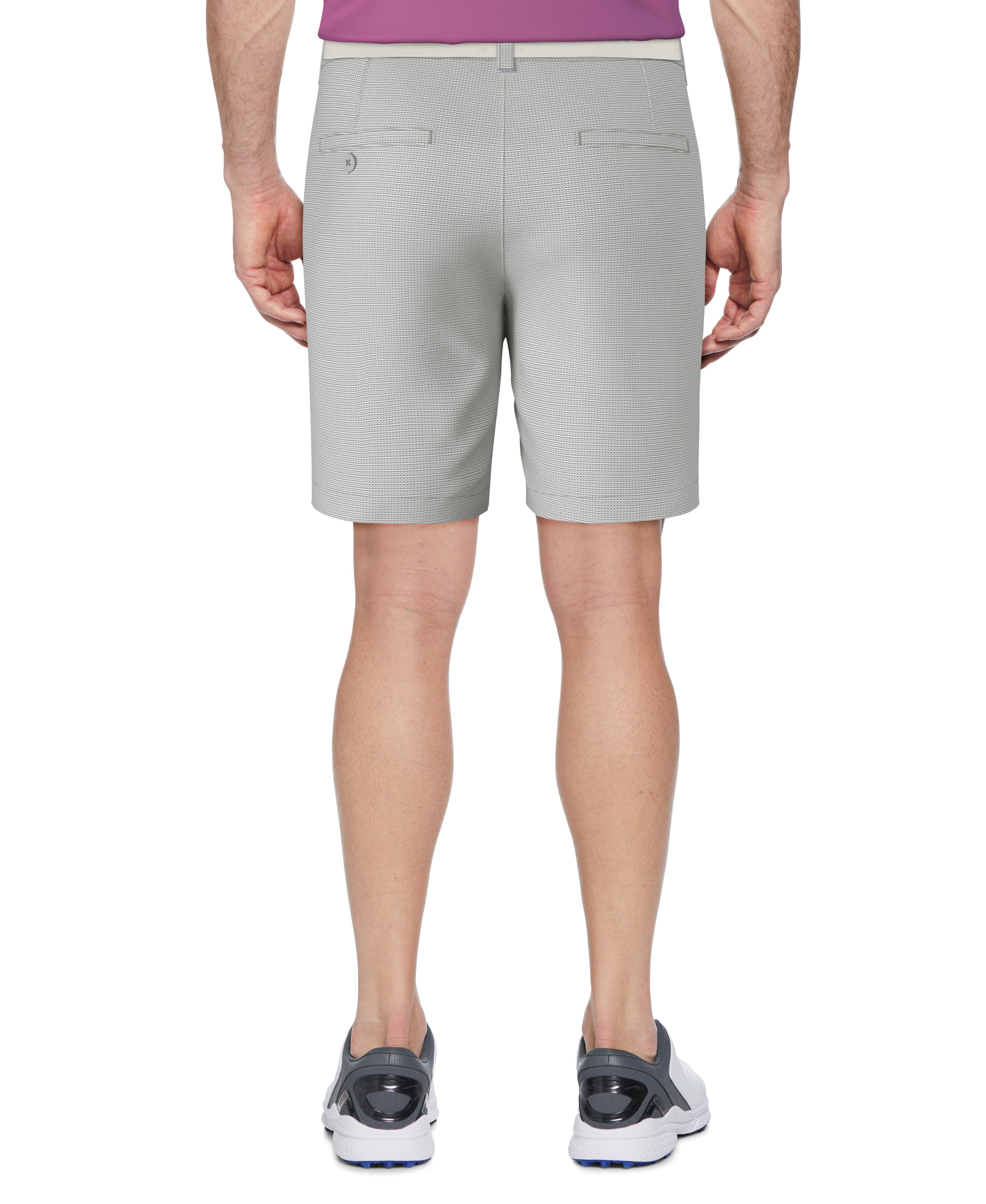 Men's Flat Front Active Waistband Horizontal Golf Print Short | 8