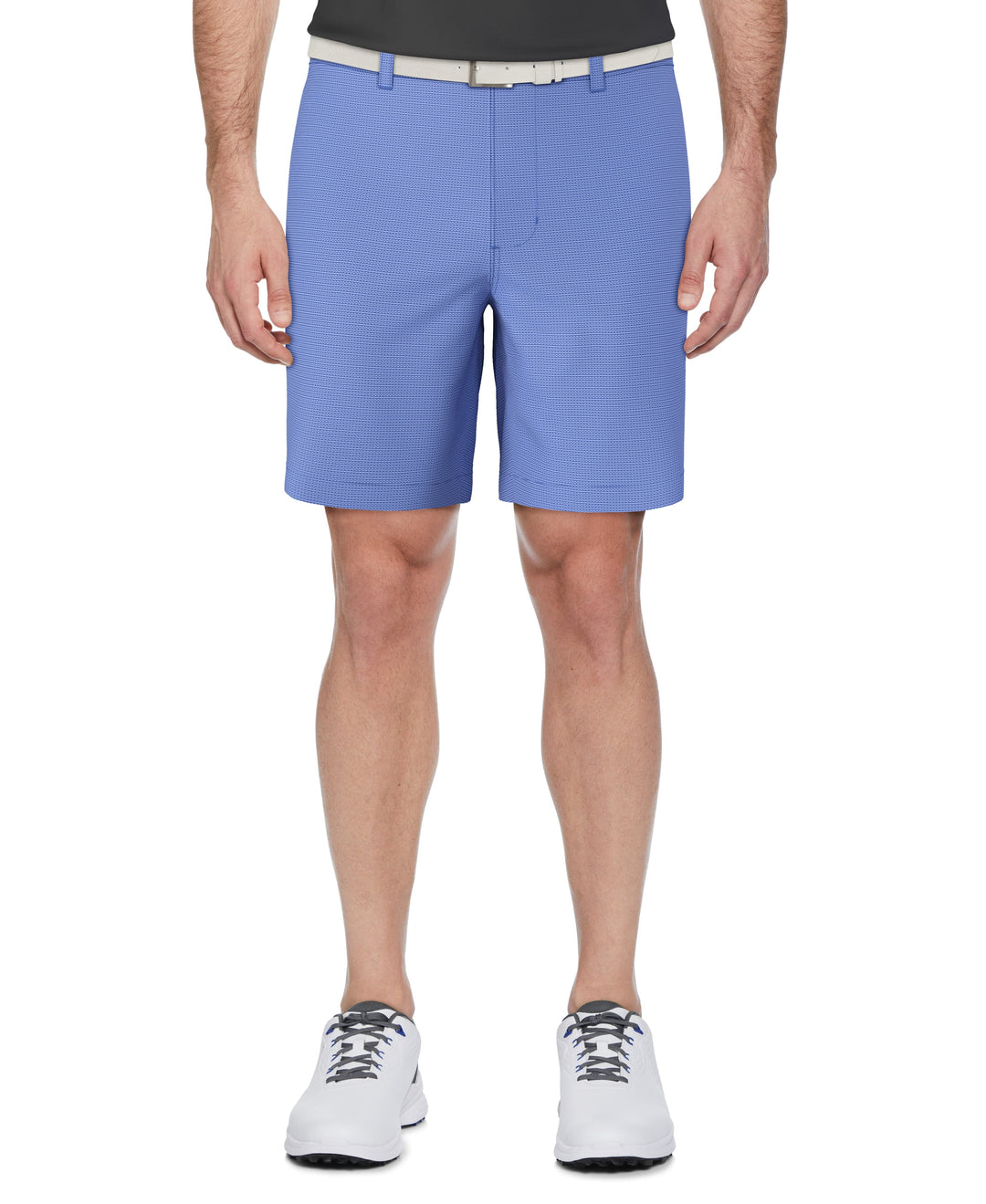Men's Flat Front Active Waistband Horizontal Golf Print Short (Princess Blue) 