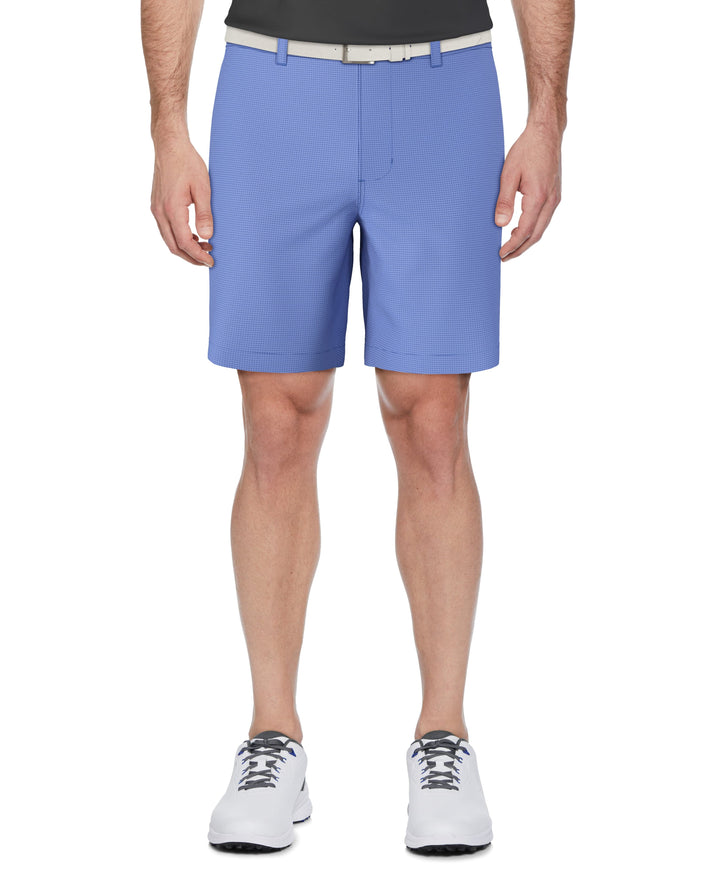 Men's Flat Front Active Waistband Horizontal Golf Print Short (Princess Blue) 