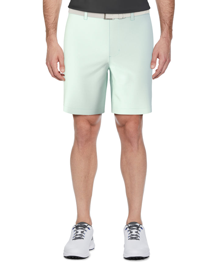 Men's Flat Front Active Waistband Horizontal Golf Print Short (Limpet Shell) 