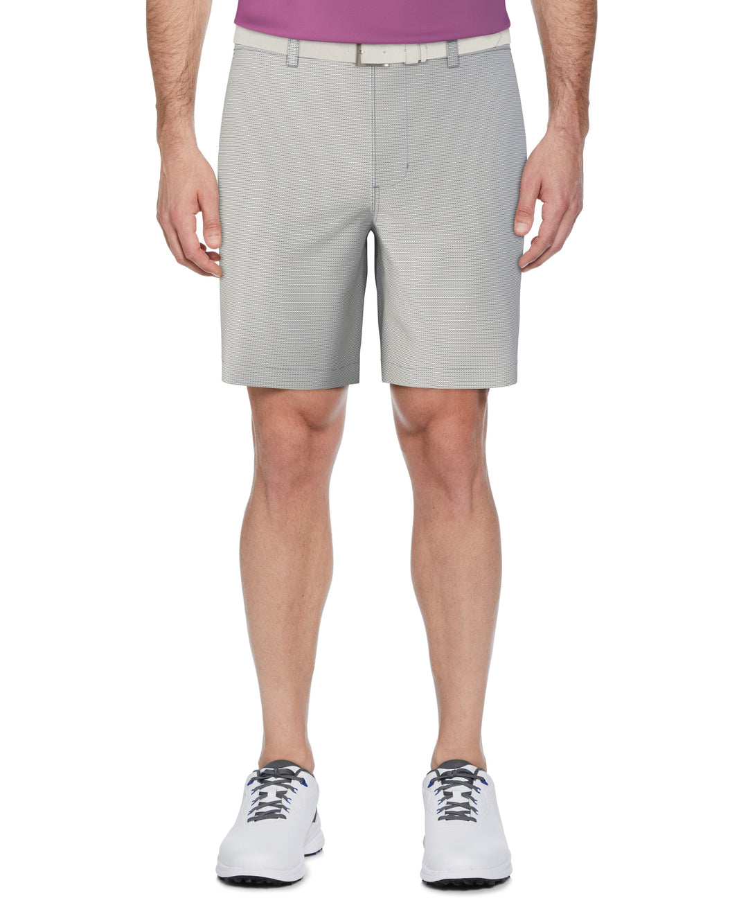 Men's Flat Front Active Waistband Horizontal Golf Print Short (Tradewinds) 