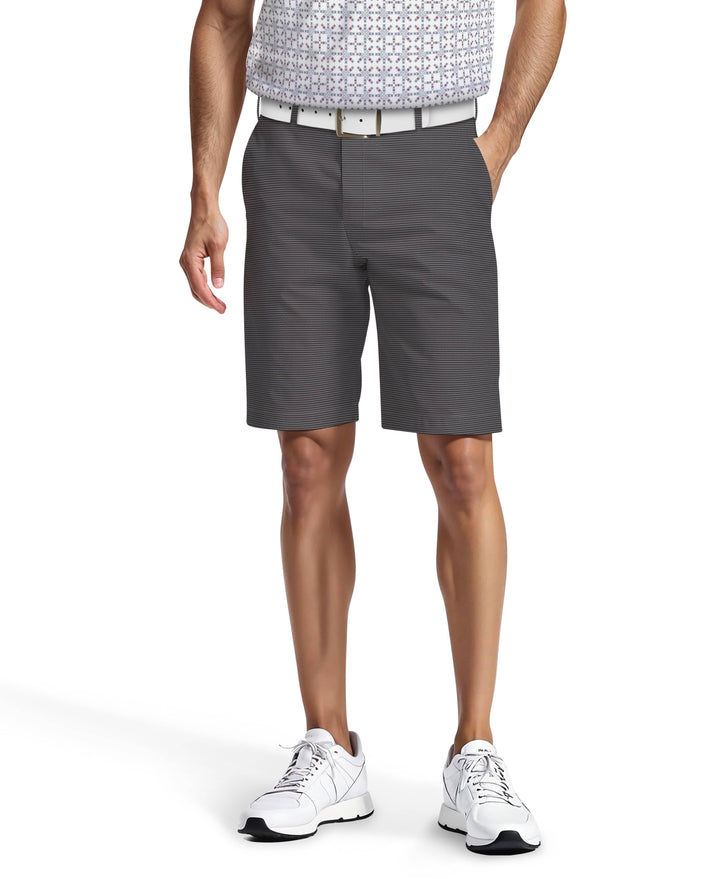 Flat Front All-Over Micro Geo Print Golf Short (Caviar) 