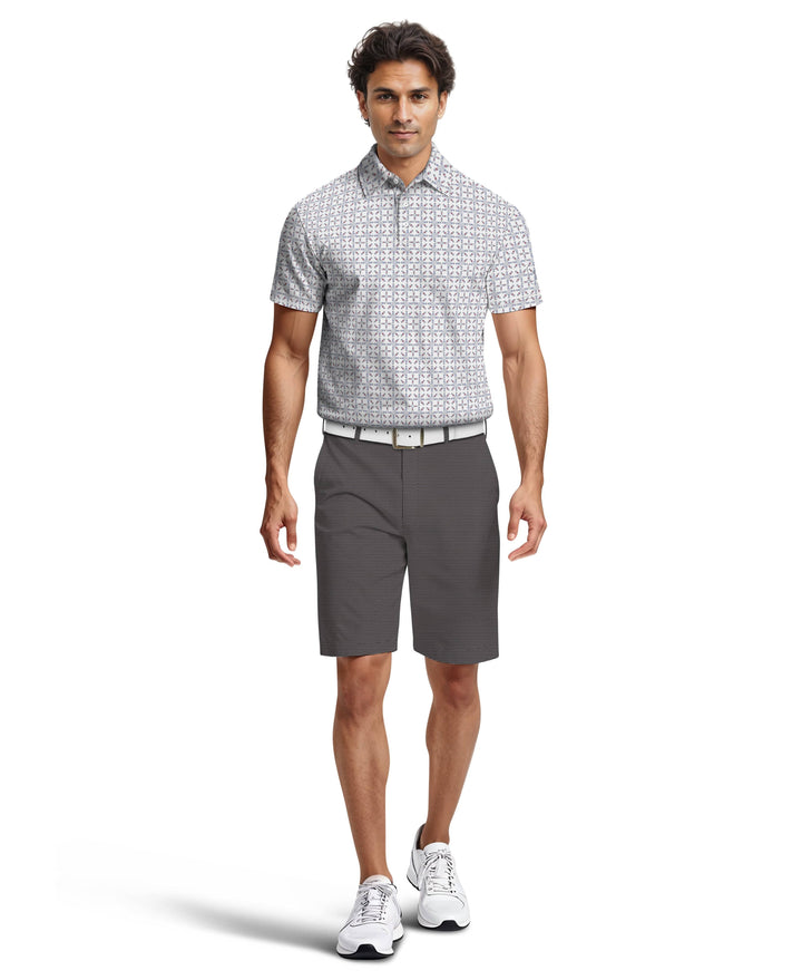 Flat Front All-Over Micro Geo Print Golf Short (Caviar) 