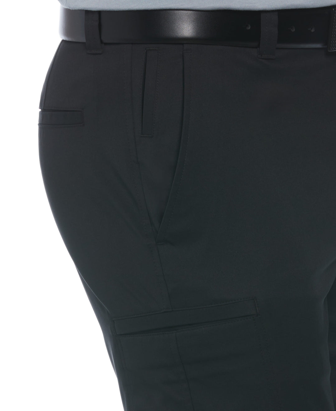 Flat Front Cargo Golf Short with Active Waistband (Caviar) 