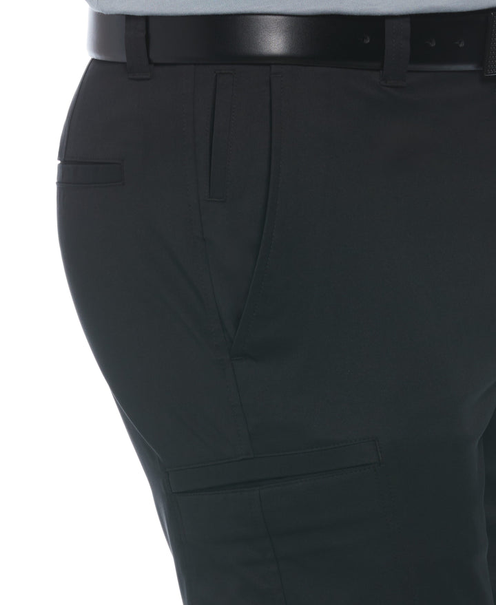 Flat Front Cargo Golf Short with Active Waistband (Caviar) 