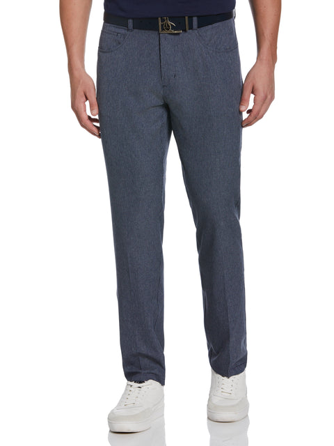 Men's Flat Front Fine Line Print Golf Pant