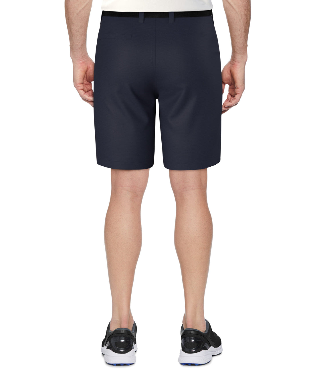 Flat Front Horizontal Textured Golf Short (Deep Navy Htr) 