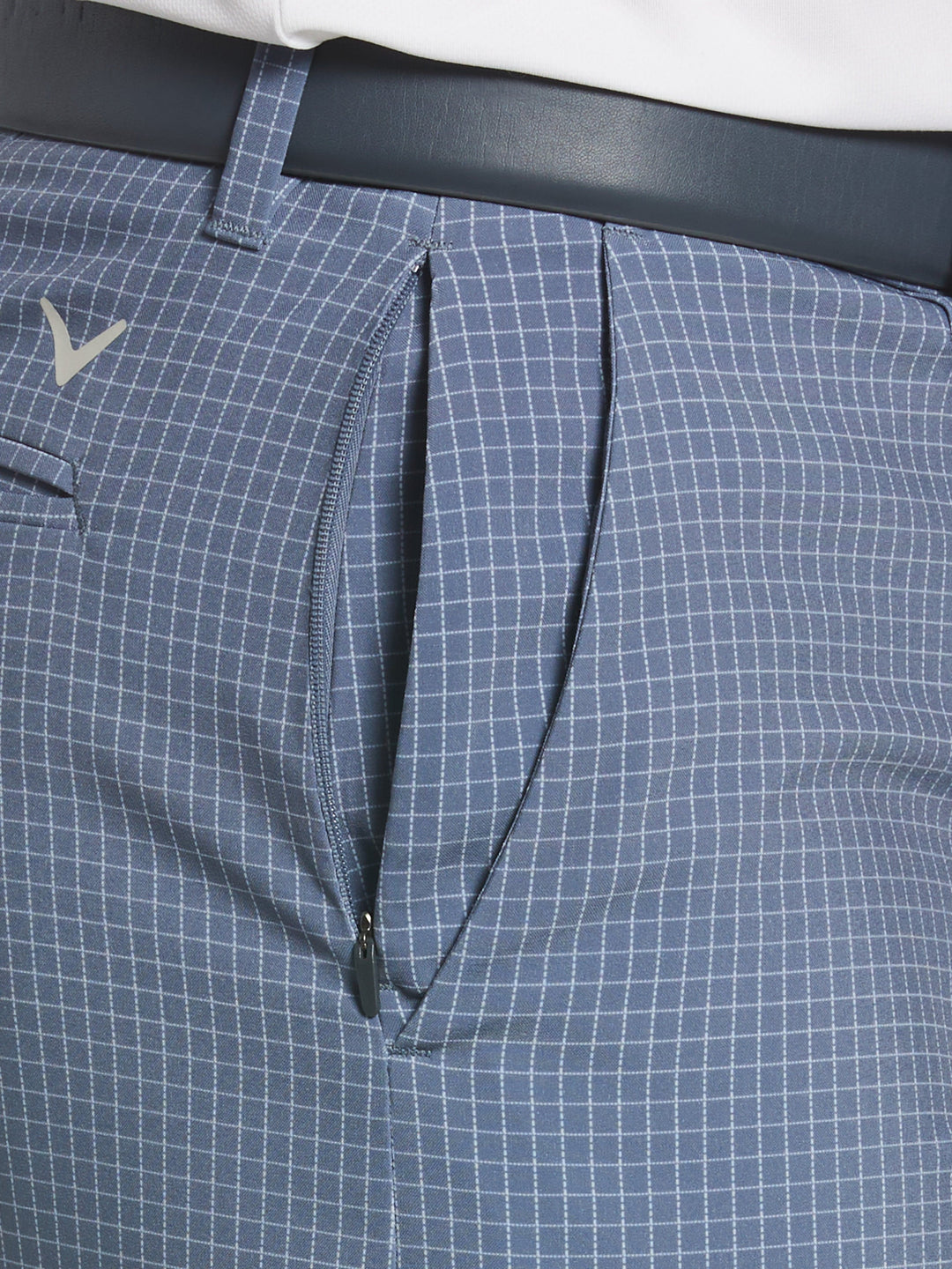 Flat Front Jaspe Grid Print Ergo Golf Short (Flint Stone) 