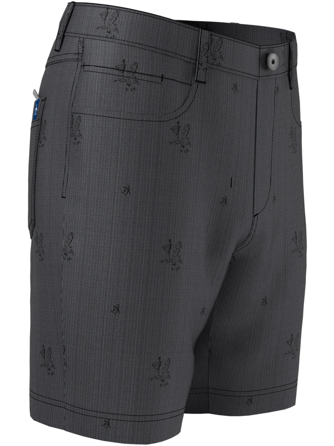 Men's Flat Front Martini Print 5-Pocket 8" Golf Short