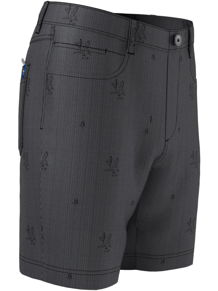 Men's Flat Front Martini Print 5-Pocket 8" Golf Short