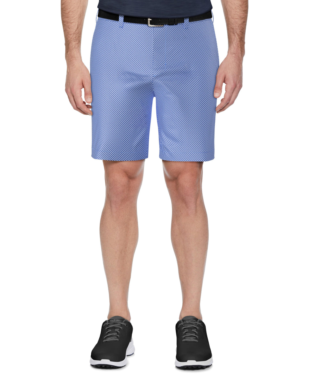 8" Flat Front Adjustable Waistband Micro Geo Printed Short  (Princess Blue) 