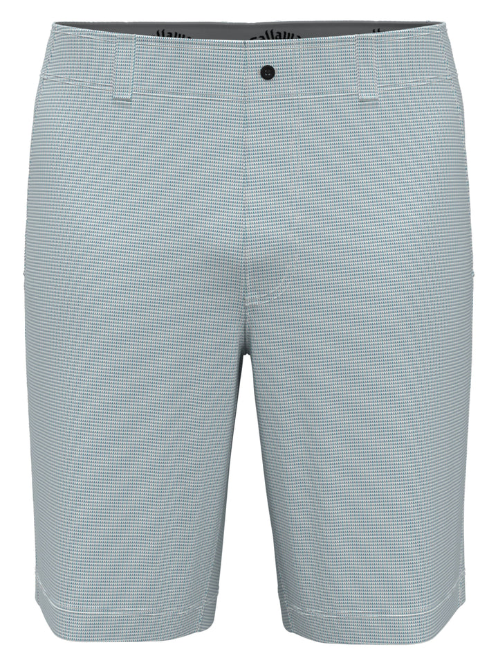 Flat Front Mini Texture Print Golf Short (Bright White) 