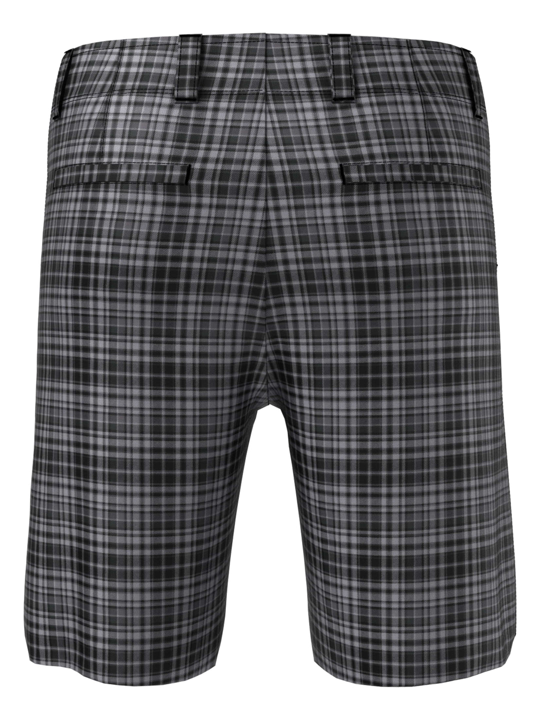Flat Front Plaid Golf Short (Caviar) 