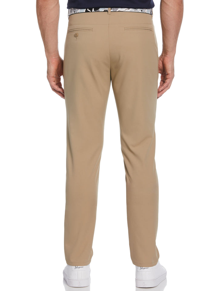 Men's Flat Front Solid Golf Pant - Beige