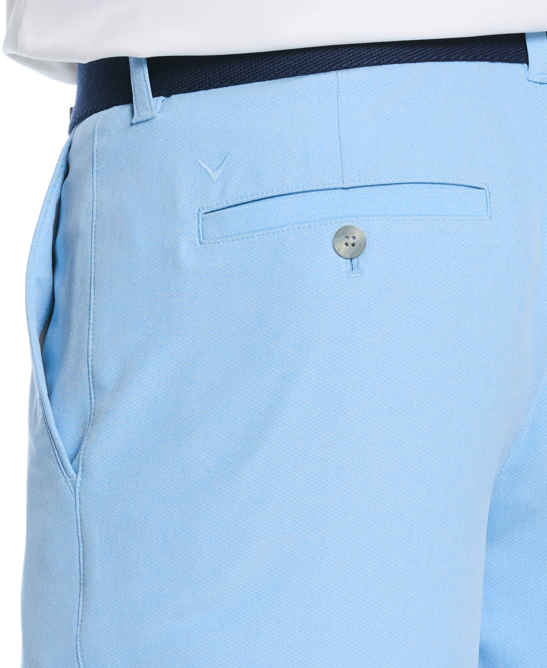 Textured Heather Flat Front 9-Inch Golf Short (Comet Sea Star Htr) 