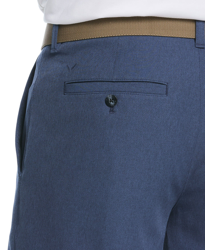 Textured Heather Flat Front 9-Inch Golf Short (Peacoat Heather) 