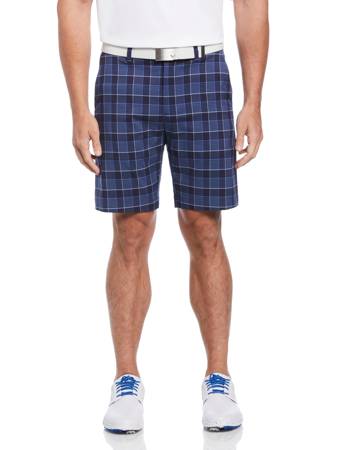 Flat Front Yarn Dye Heritage Plaid Ergo Golf Short (Peacoat) 