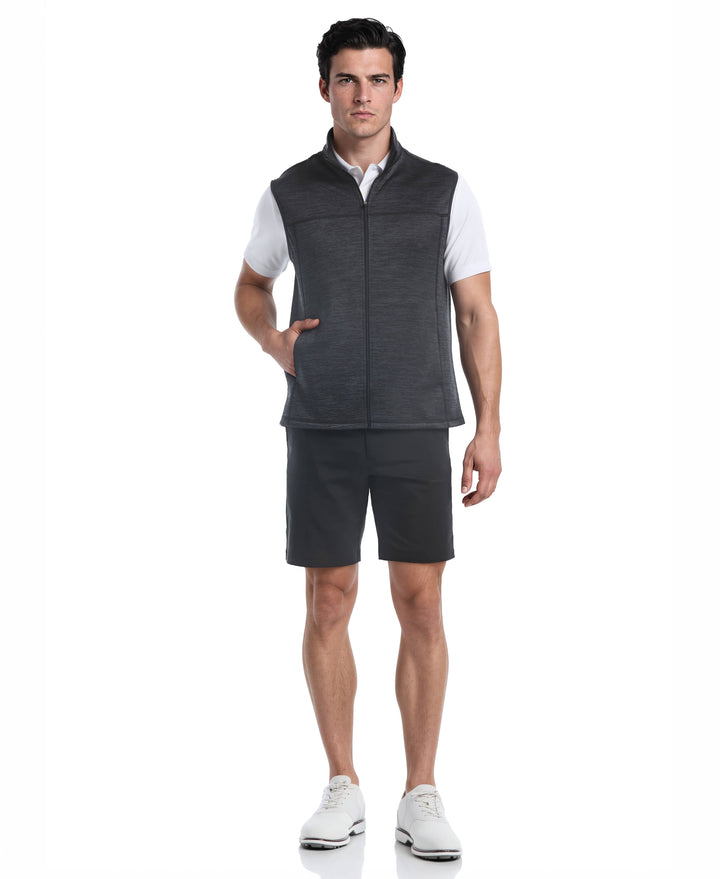 Promo Fleece Full Zip Golf Vest (Caviar Ebony Hthr) 