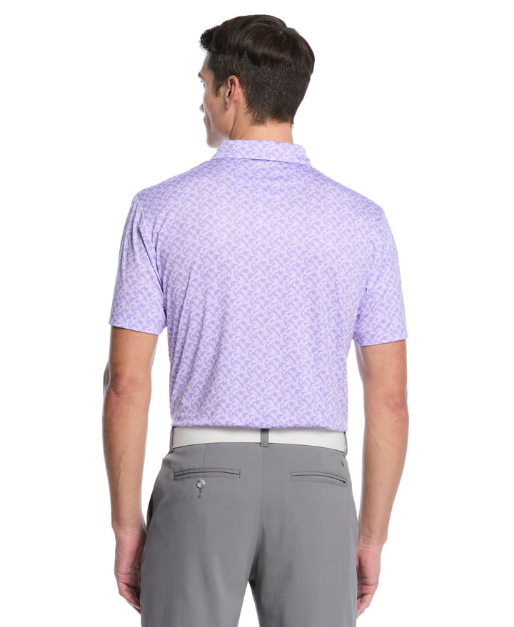 Floral Block Chevron Print Golf Polo (Sand Verbena) 