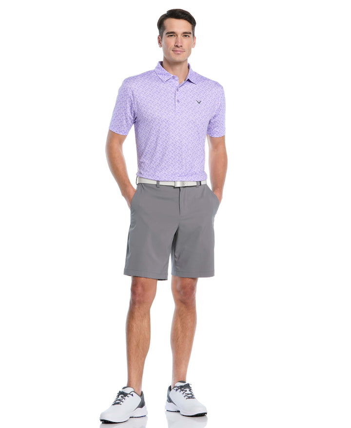 Floral Block Chevron Print Golf Polo (Sand Verbena) 