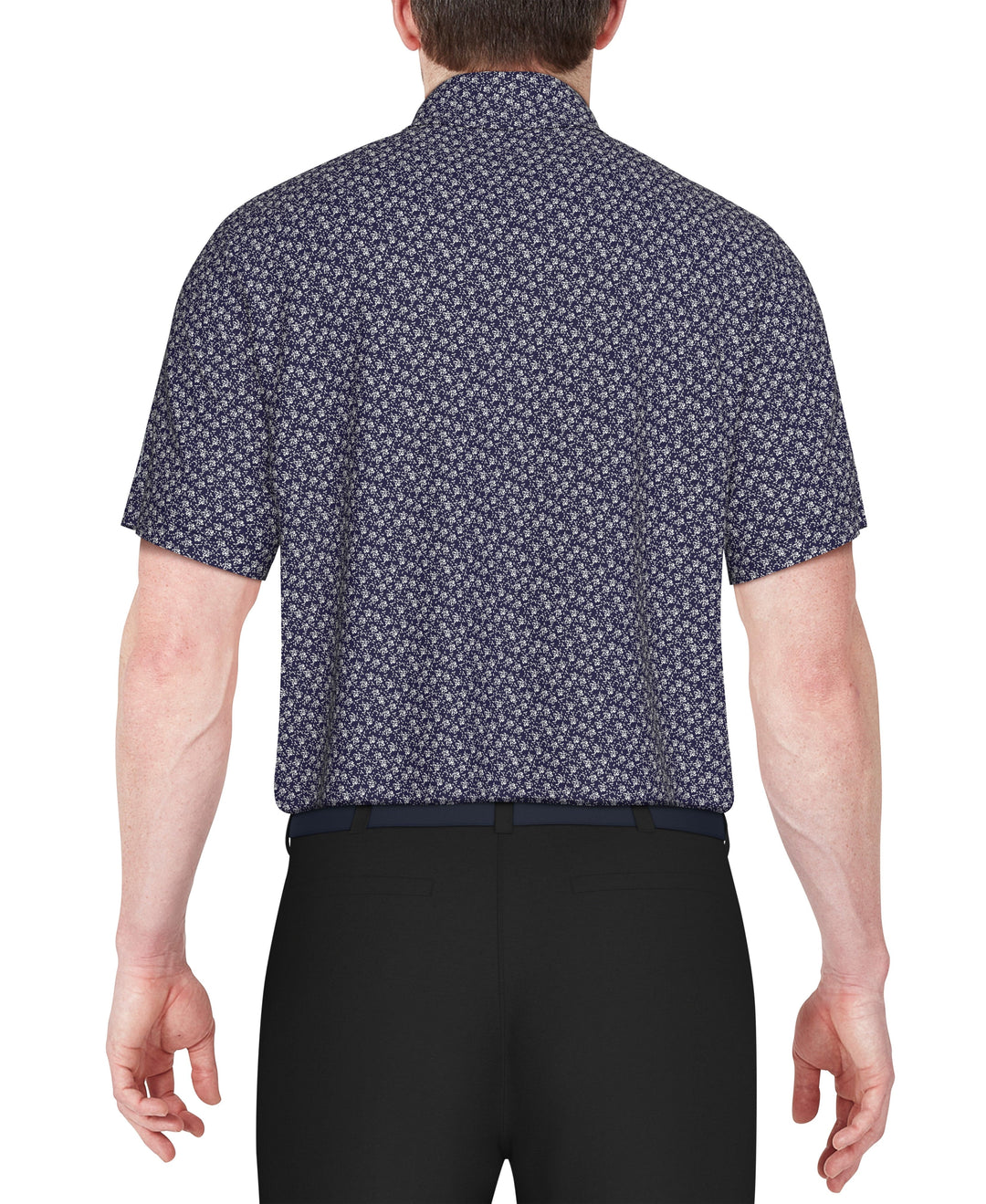 Floral Print Golf Polo (Peacoat) 