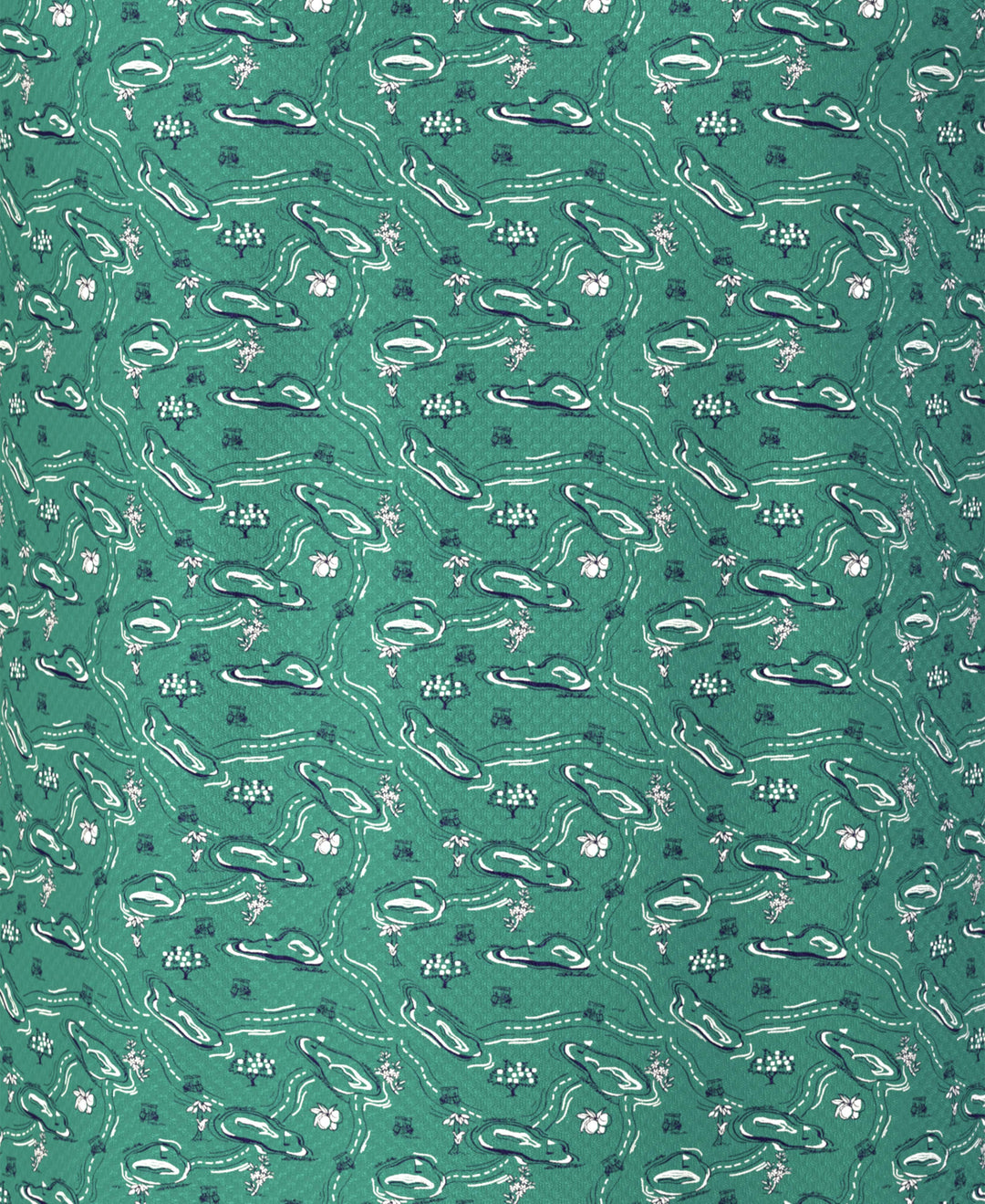 Flowering Peach Print Golf Polo (Galapagos Green) 