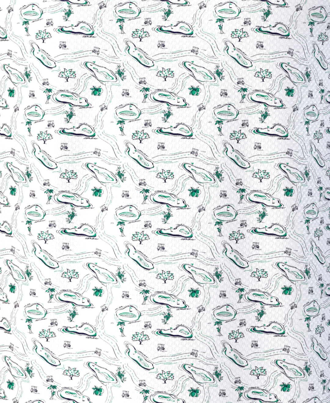 Flowering Peach Print Golf Polo (Bright White) 
