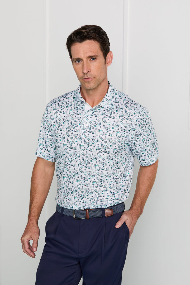 Men's Flowering Peach Print Polo