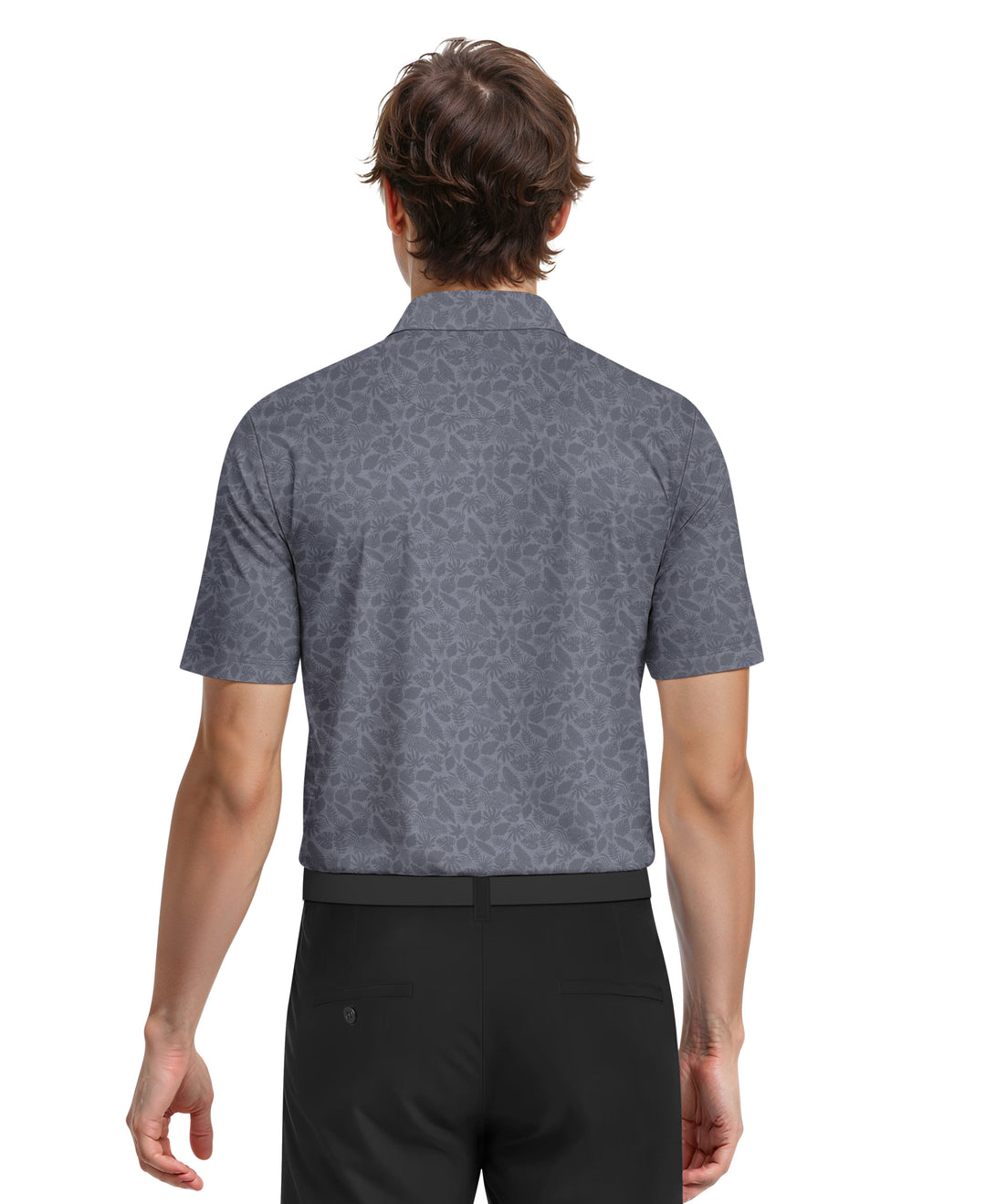 Men's Mini Foliage Heather Printed Polo (Vintage Indigo) 