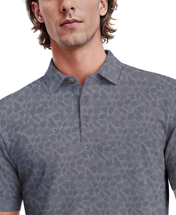 Men's Mini Foliage Heather Printed Polo (Vintage Indigo) 
