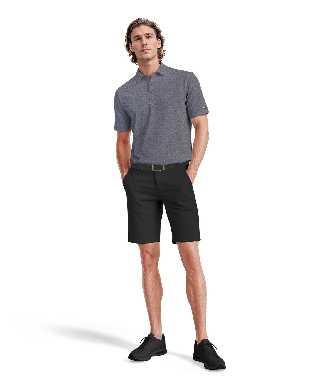 Men's Mini Foliage Heather Printed Polo (Vintage Indigo) 
