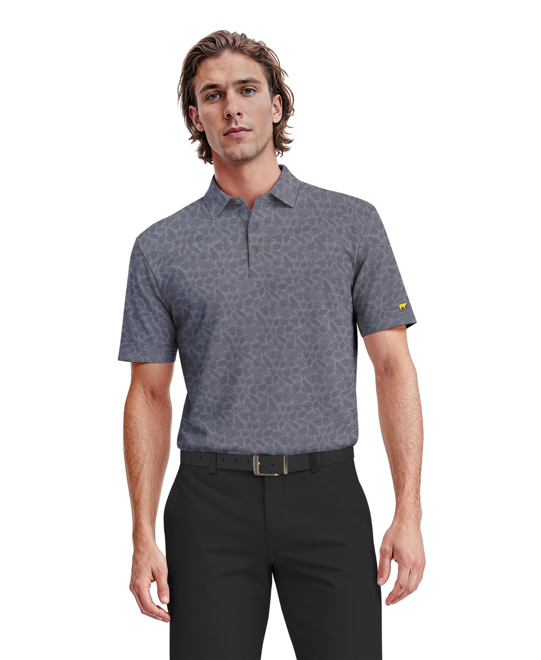 Men's Mini Foliage Heather Printed Polo (Vintage Indigo) 