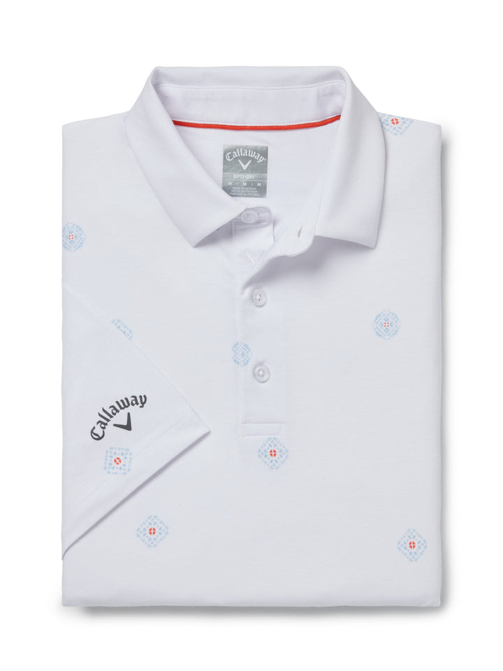 Foulard Print Golf Polo (Bright White) 