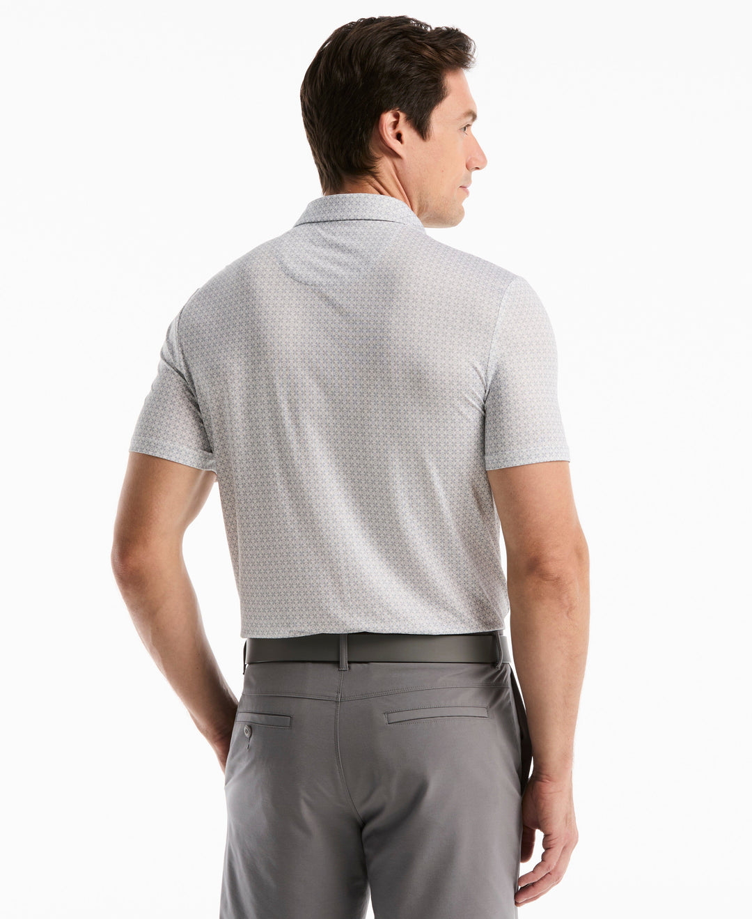 Framed Floral Geo Print Polo (Bright White) 