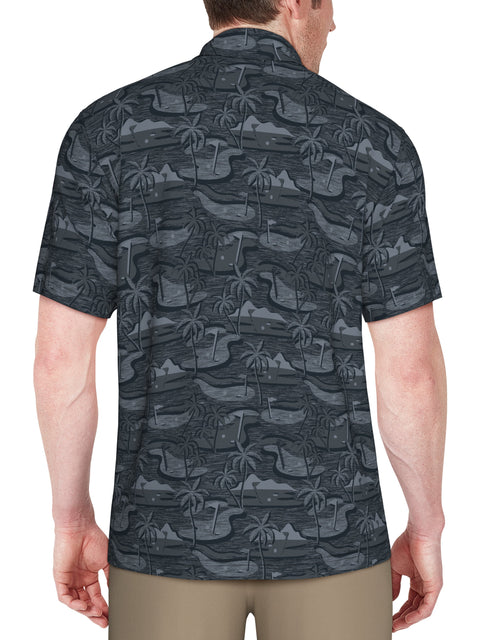 Freeform Golf Print Golf Polo (Charcoal Art) 