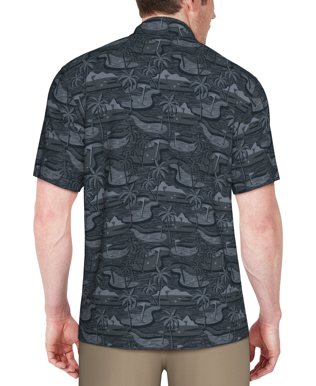 Freeform Golf Print Golf Polo (Charcoal Art) 