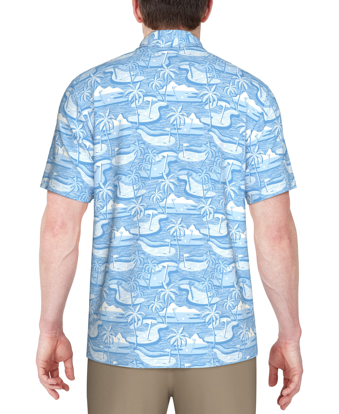 Freeform Golf Print Golf Polo (Ethereal Blue) 