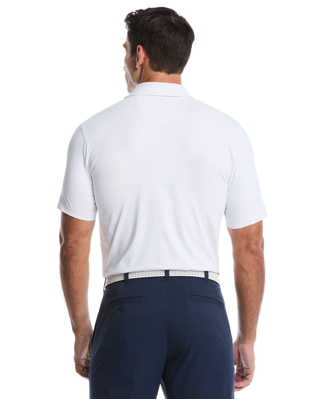 Geometric Print Golf Polo (Bright White) 