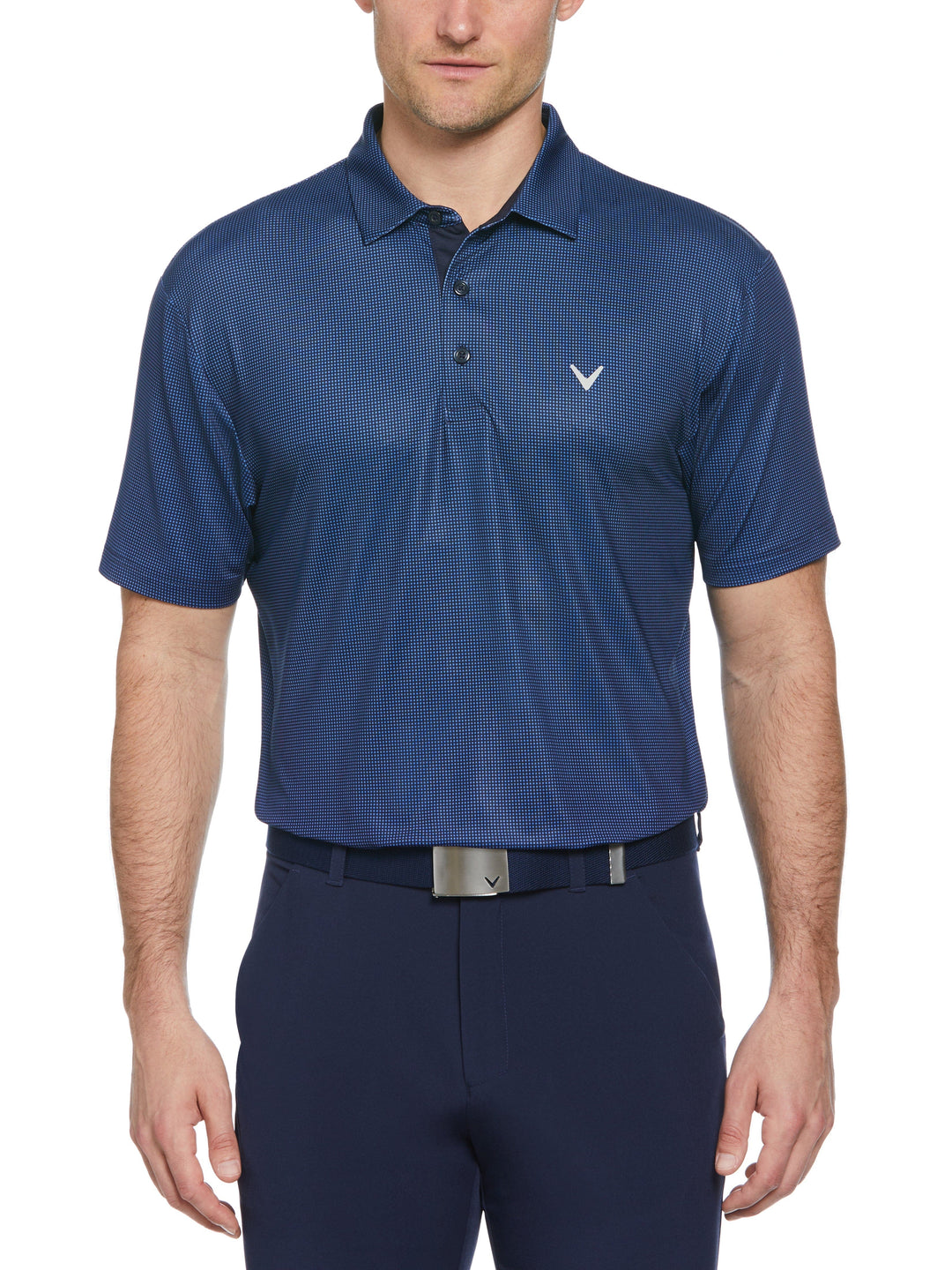 Men's Gingham Print Golf Polo