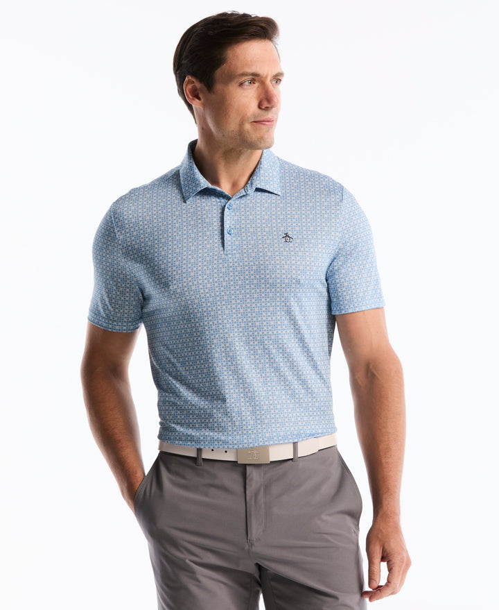 Gingham Print Polo (Blissful Blue) 