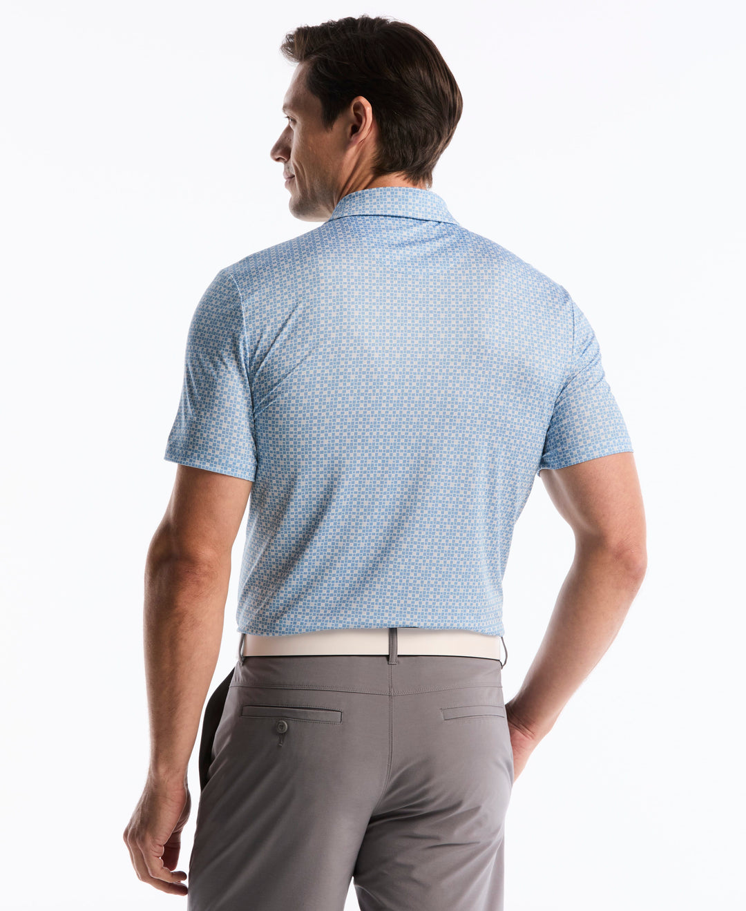 Gingham Print Polo (Blissful Blue) 