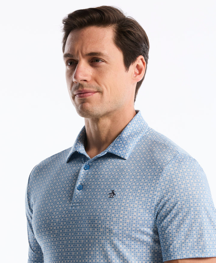 Gingham Print Polo (Blissful Blue) 