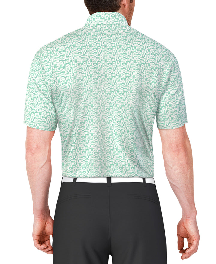 Golf Ball Geo Print Golf Polo (Limpet Shell) 