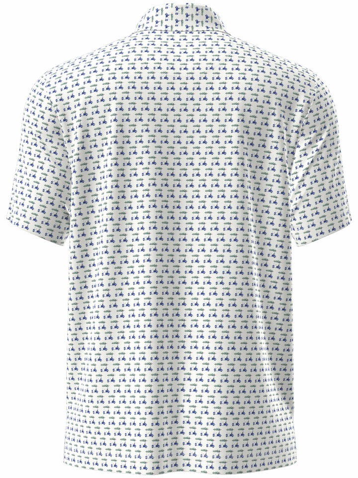 Men's Golf Cart Holiday Conversational Polo
