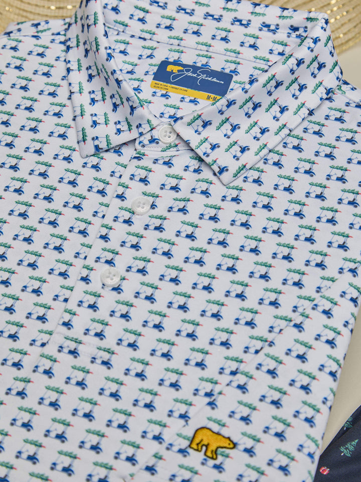 Men's Golf Cart Holiday Conversational Polo