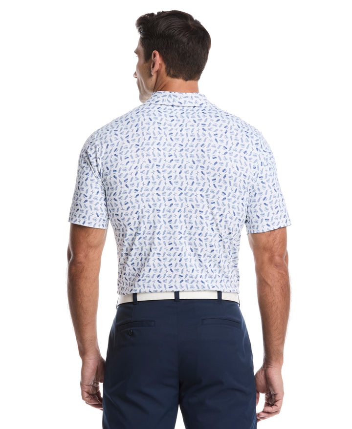 Golf Print Golf Polo (Brt Wh/Surf The Web) 