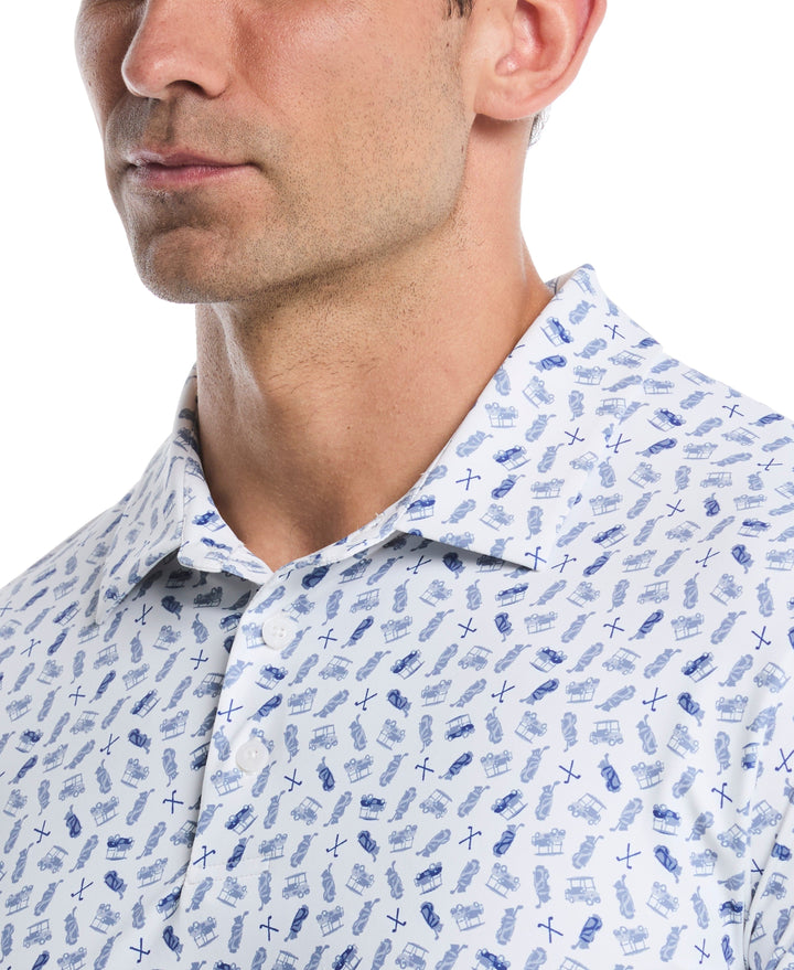Golf Print Golf Polo (Brt Wh/Surf The Web) 