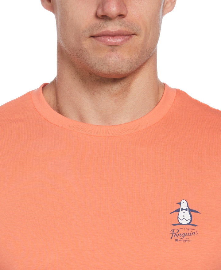 Golfing Pete Graphic Print Crew Neck Golf Tee (Coral Chic) 